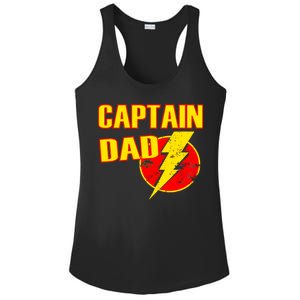 Captain Dad: Superhero Ladies PosiCharge Competitor Racerback Tank