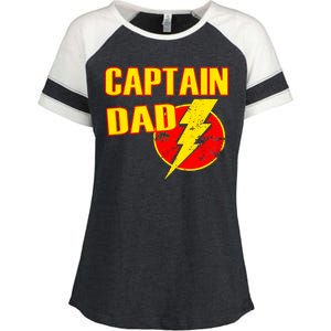 Captain Dad: Superhero Enza Ladies Jersey Colorblock Tee