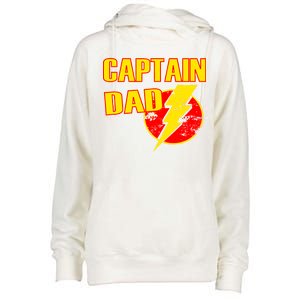 Captain Dad: Superhero Womens Funnel Neck Pullover Hood