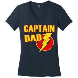 Captain Dad: Superhero Women's V-Neck T-Shirt