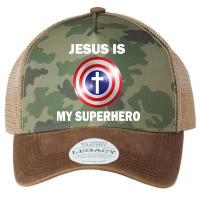 Captain Jesus Is My Superhero Cross Logo Legacy Tie Dye Trucker Hat