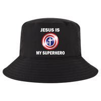 Captain Jesus Is My Superhero Cross Logo Cool Comfort Performance Bucket Hat