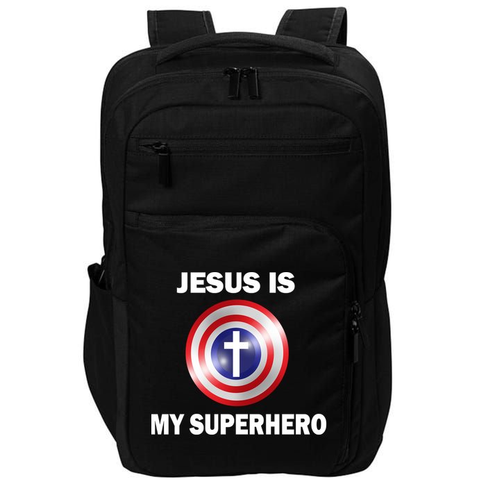 Captain Jesus Is My Superhero Cross Logo Impact Tech Backpack