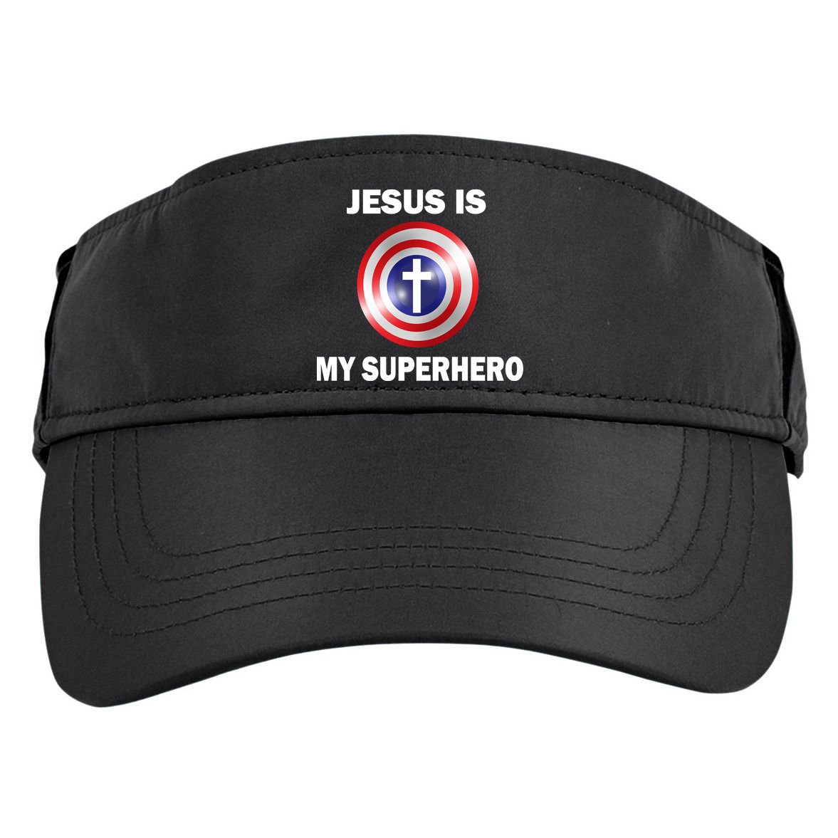 Captain Jesus Is My Superhero Cross Logo Adult Drive Performance Visor