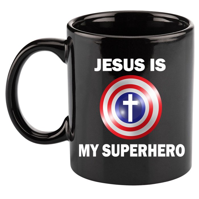 Captain Jesus Is My Superhero Cross Logo 11oz C Handle Ceramic Mug