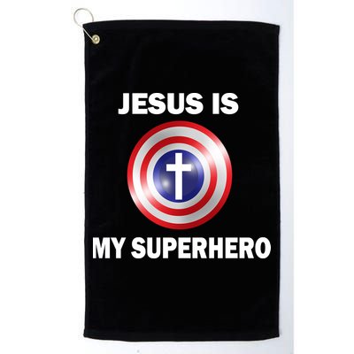 Captain Jesus Is My Superhero Cross Logo Golf Towel