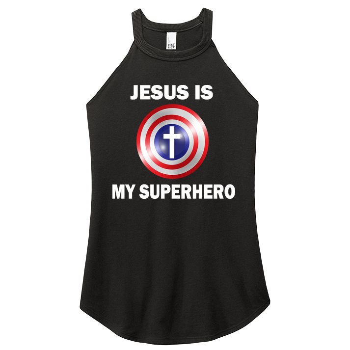 Captain Jesus Is My Superhero Cross Logo Women's Perfect Tri Rocker Tank