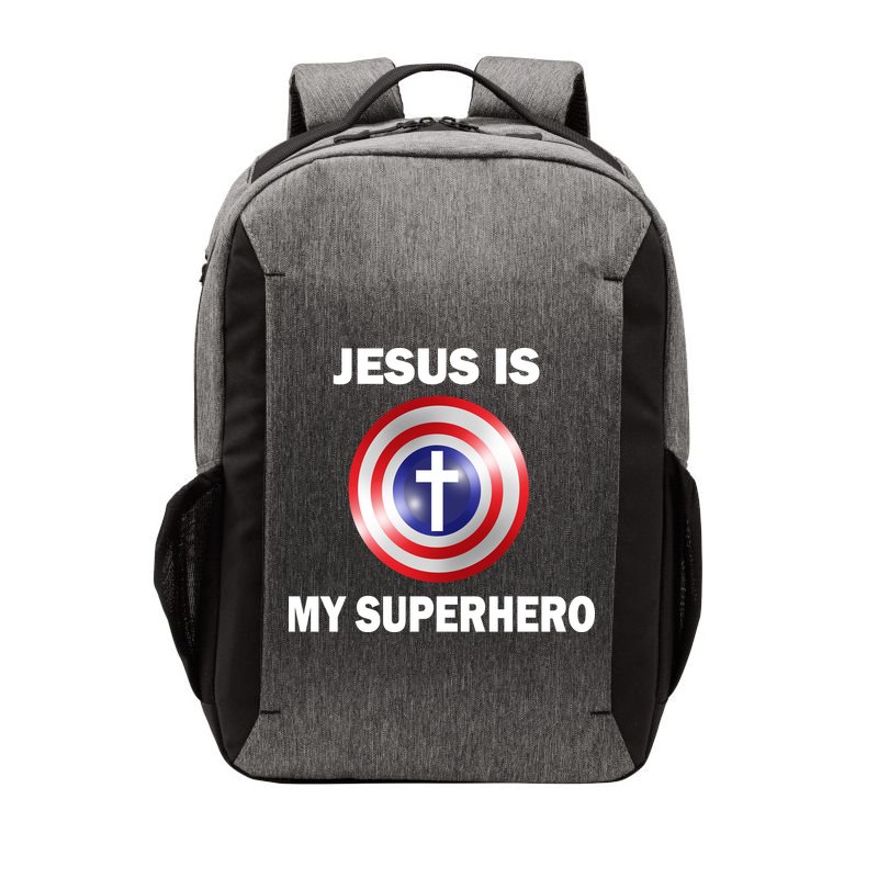 Captain Jesus Is My Superhero Cross Logo Vector Backpack