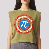 Captain Pi 3.14 Superhero Shield Garment-Dyed Women's Muscle Tee
