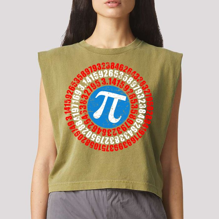 Captain Pi 3.14 Superhero Shield Garment-Dyed Women's Muscle Tee