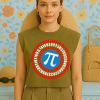 Captain Pi 3.14 Superhero Shield Garment-Dyed Women's Muscle Tee