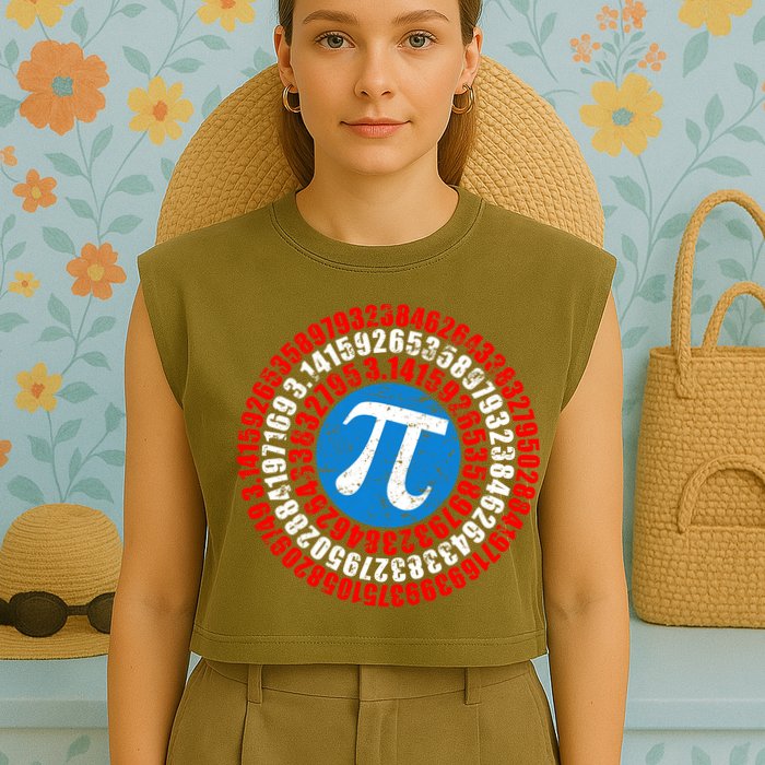 Captain Pi 3.14 Superhero Shield Garment-Dyed Women's Muscle Tee