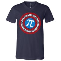 Captain Pi 3.14 Superhero Shield V-Neck T-Shirt