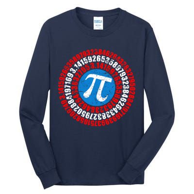 Captain Pi 3.14 Superhero Shield Tall Long Sleeve T-Shirt