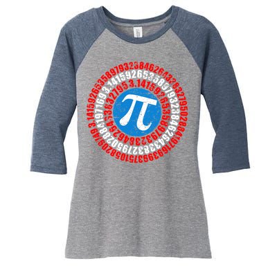 Captain Pi 3.14 Superhero Shield Women's Tri-Blend 3/4-Sleeve Raglan Shirt