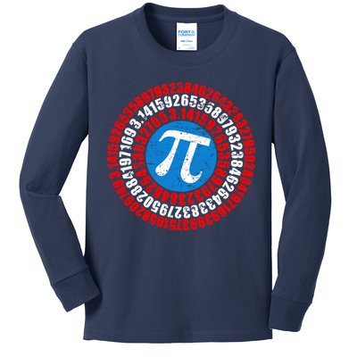 Captain Pi 3.14 Superhero Shield Kids Long Sleeve Shirt