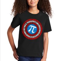 Captain Pi 3.14 Superhero Shield Kids T-Shirt