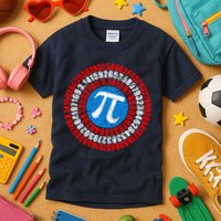 Captain Pi 3.14 Superhero Shield Kids T-Shirt