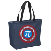 Captain Pi 3.14 Superhero Shield Zip Tote Bag