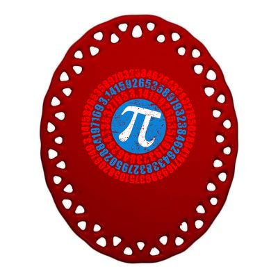 Captain Pi 3.14 Superhero Shield Ceramic Oval Ornament