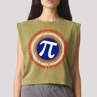 Captain Pi Day 3.14 Superhero Garment-Dyed Women's Muscle Tee