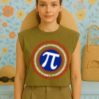 Captain Pi Day 3.14 Superhero Garment-Dyed Women's Muscle Tee