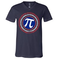 Captain Pi Day 3.14 Superhero V-Neck T-Shirt