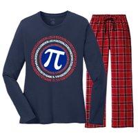 Captain Pi Day 3.14 Superhero Women's Long Sleeve Flannel Pajama Set 