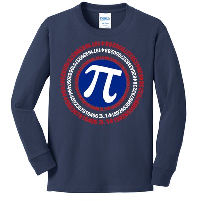 Captain Pi Day 3.14 Superhero Kids Long Sleeve Shirt