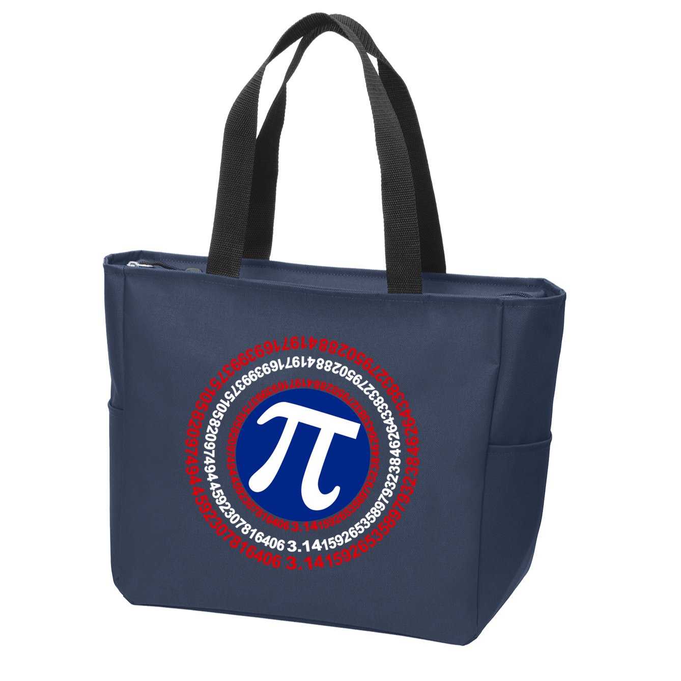 Captain Pi Day 3.14 Superhero Zip Tote Bag
