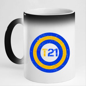 Captain T21 Shield - Down Syndrome Awareness 11oz Black Color Changing Mug