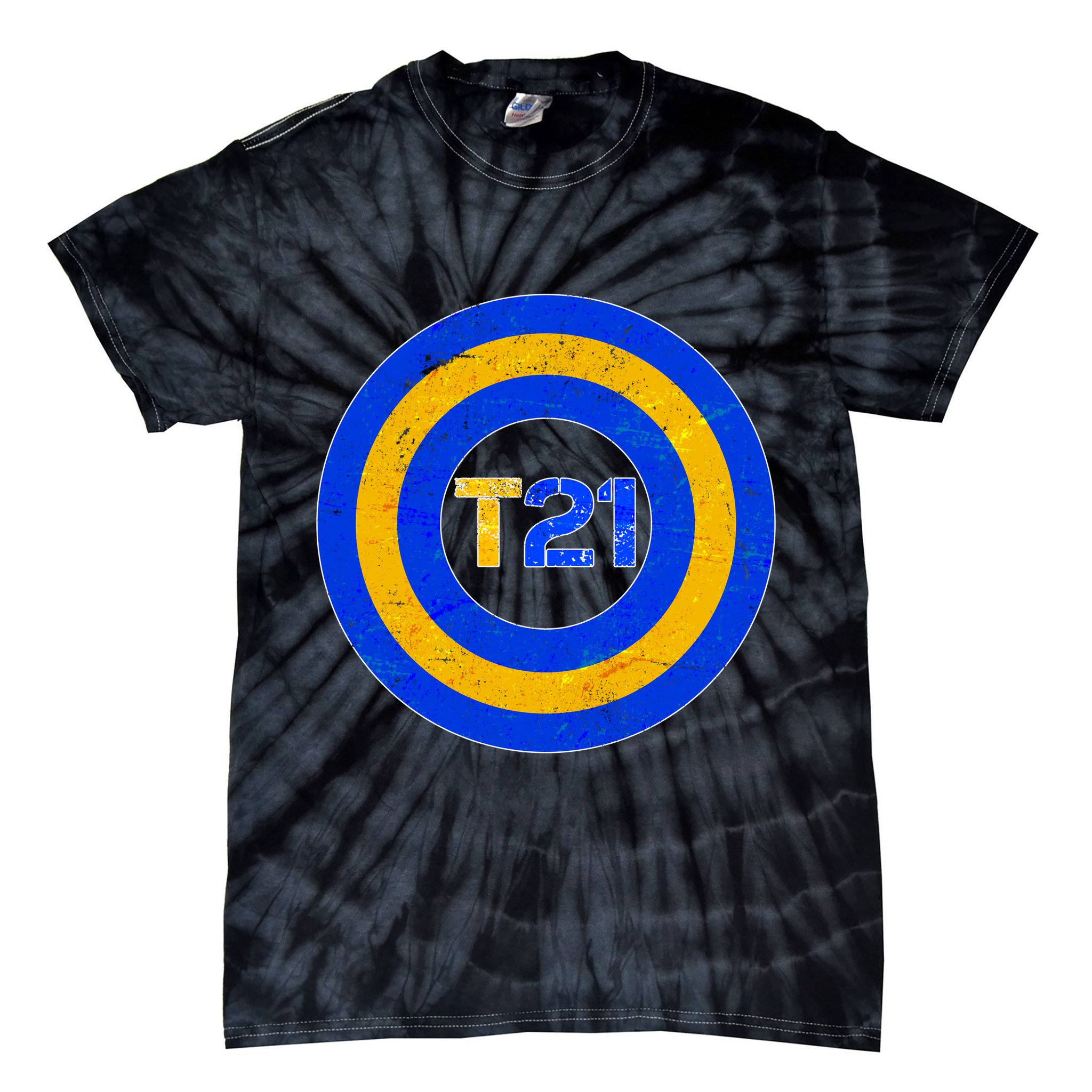 Captain T21 Shield - Down Syndrome Awareness Tie-Dye T-Shirt