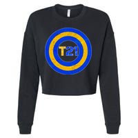 Captain T21 Shield - Down Syndrome Awareness Cropped Pullover Crew