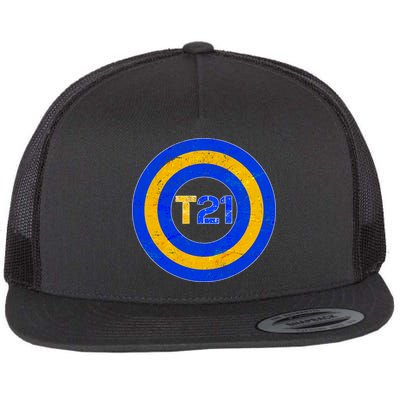 Captain T21 Shield - Down Syndrome Awareness Flat Bill Trucker Hat