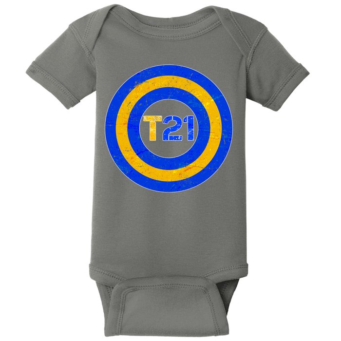 Captain T21 Shield - Down Syndrome Awareness Baby Bodysuit