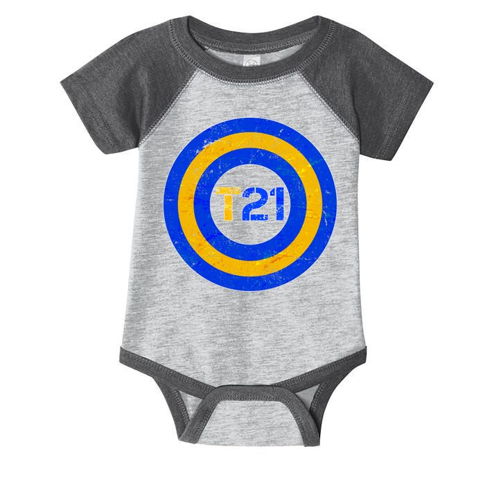 Captain T21 Shield - Down Syndrome Awareness Infant Baby Jersey Bodysuit