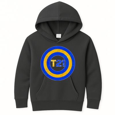 Captain T21 Shield - Down Syndrome Awareness Kids Hoodie