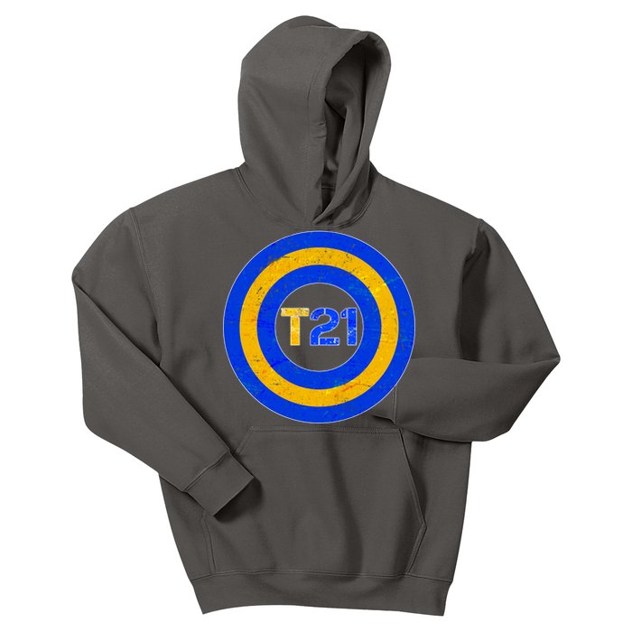 Captain T21 Shield - Down Syndrome Awareness Kids Hoodie