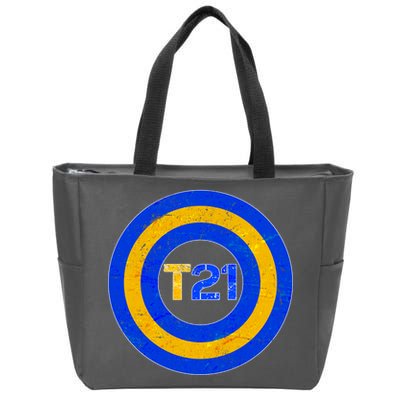 Captain T21 Shield - Down Syndrome Awareness Zip Tote Bag