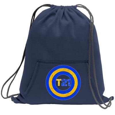 Captain T21 Shield - Down Syndrome Awareness Sweatshirt Cinch Pack Bag