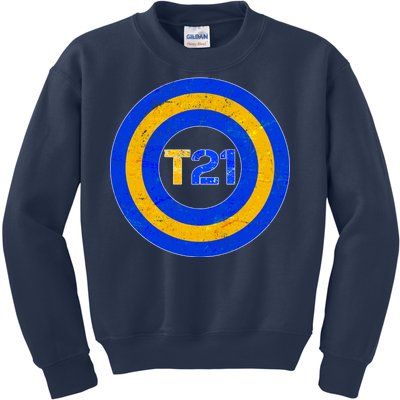 Captain T21 Shield - Down Syndrome Awareness Kids Sweatshirt