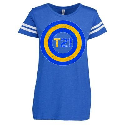 Captain T21 Shield - Down Syndrome Awareness Enza Ladies Jersey Football T-Shirt