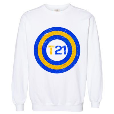 Captain T21 Shield - Down Syndrome Awareness Garment-Dyed Sweatshirt