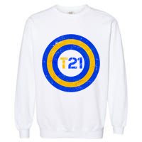 Captain T21 Shield - Down Syndrome Awareness Garment-Dyed Sweatshirt