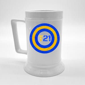 Captain T21 Shield - Down Syndrome Awareness Beer Stein