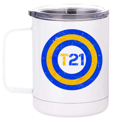 Captain T21 Shield - Down Syndrome Awareness 12 oz Stainless Steel Tumbler Cup