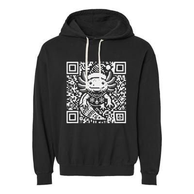 Christmas Axolotl Qr Code Ugly Garment-Dyed Fleece Hoodie