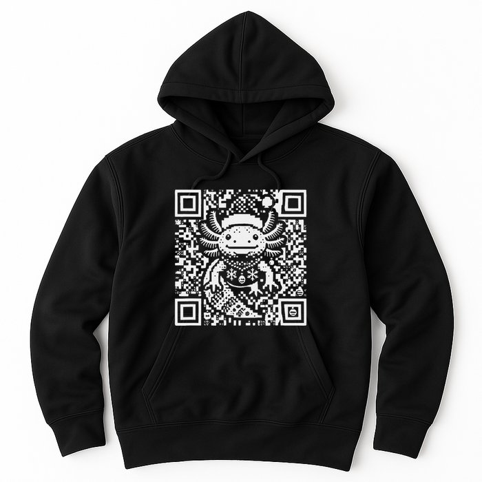 Christmas Axolotl Qr Code Ugly Hoodie