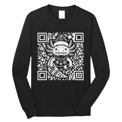 Christmas Axolotl Qr Code Ugly Long Sleeve Shirt