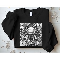 Christmas Axolotl Qr Code Ugly Sweatshirt